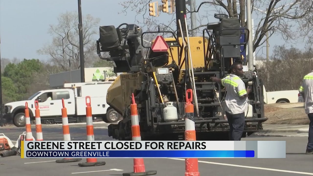 Repavement work closes section of Greene Street in Greenville