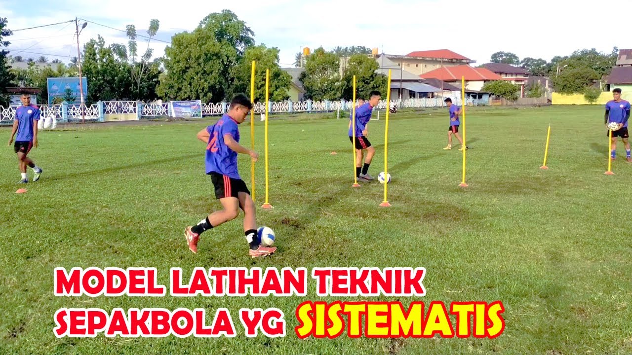 Latihan teknik sepakbola dan variasinya. Passing-first touch-dribbling-shooting-heading