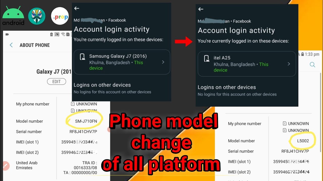how to change android phone name. Change device name of all online platform (Root)