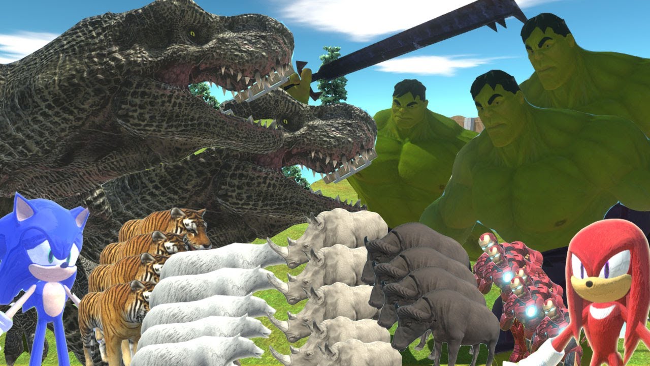 Hero Hulk vs T Rex Dinosaurs Versus Wild Animals Epic Battle Animal Revolt Battle Simulator