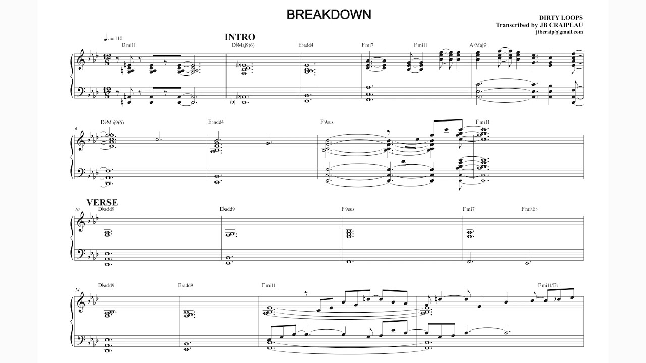 Dirty Loops - Breakdown (Harmony/Voicing Transcription)
