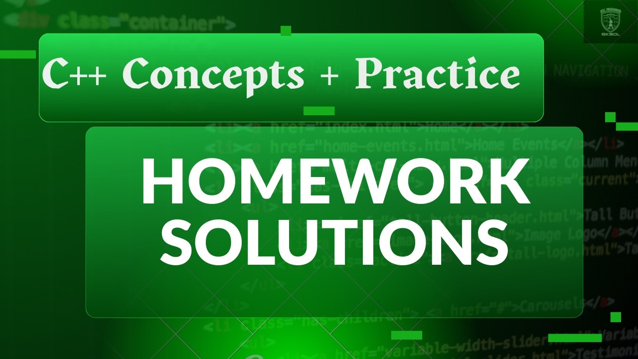 C++ Variables Homework Solutions (Naming Rules + Data Types)