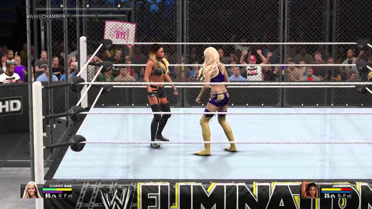 WWE 2K15 Divas Steel Cage Summer Rae vs Cameron
