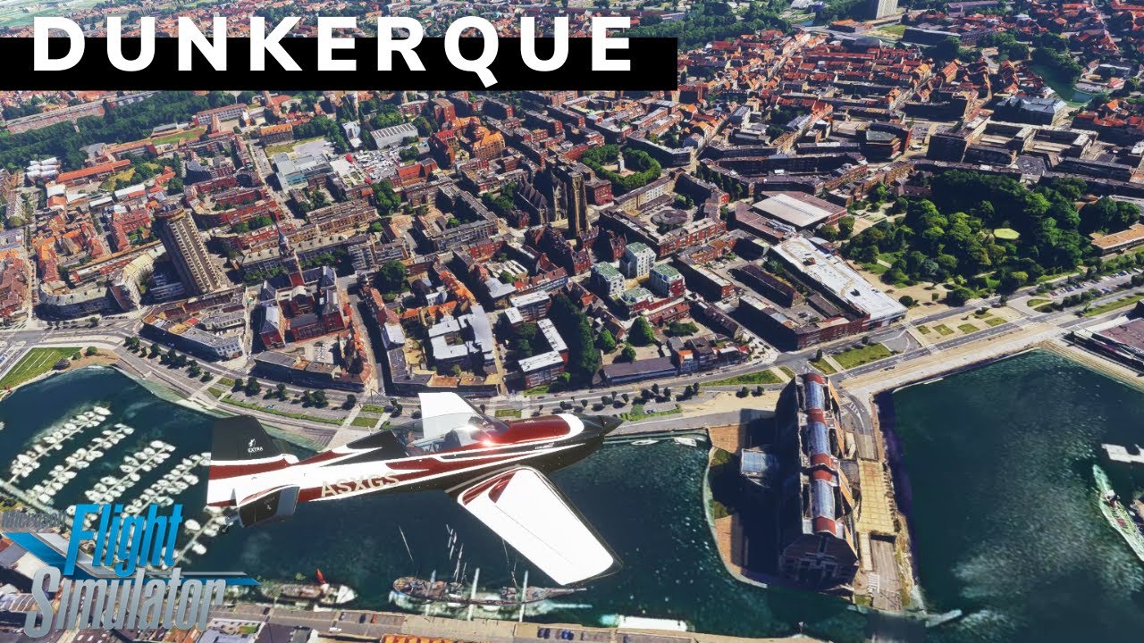 FS2020 - Dunkerque (France) : in high resolution with add-on from allflightmods.com