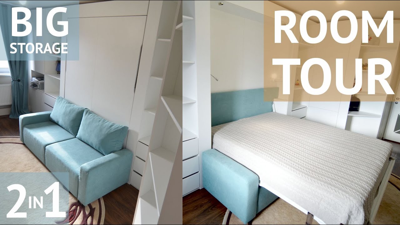 Small apartment tour with space saving furniture.
