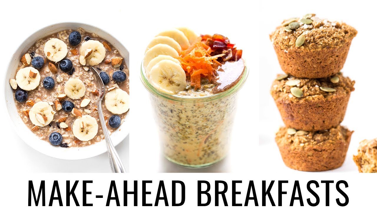 MAKE-AHEAD VEGAN BREAKFASTS | 3 healthy recipes for work + school
