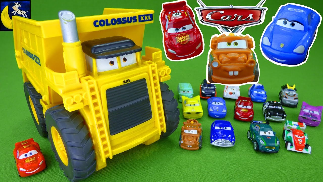 RARE Disney Cars Toys Micro Drifters Colossus XXL Dump Truck Tow Mater Sally Lightning McQueen Toys!