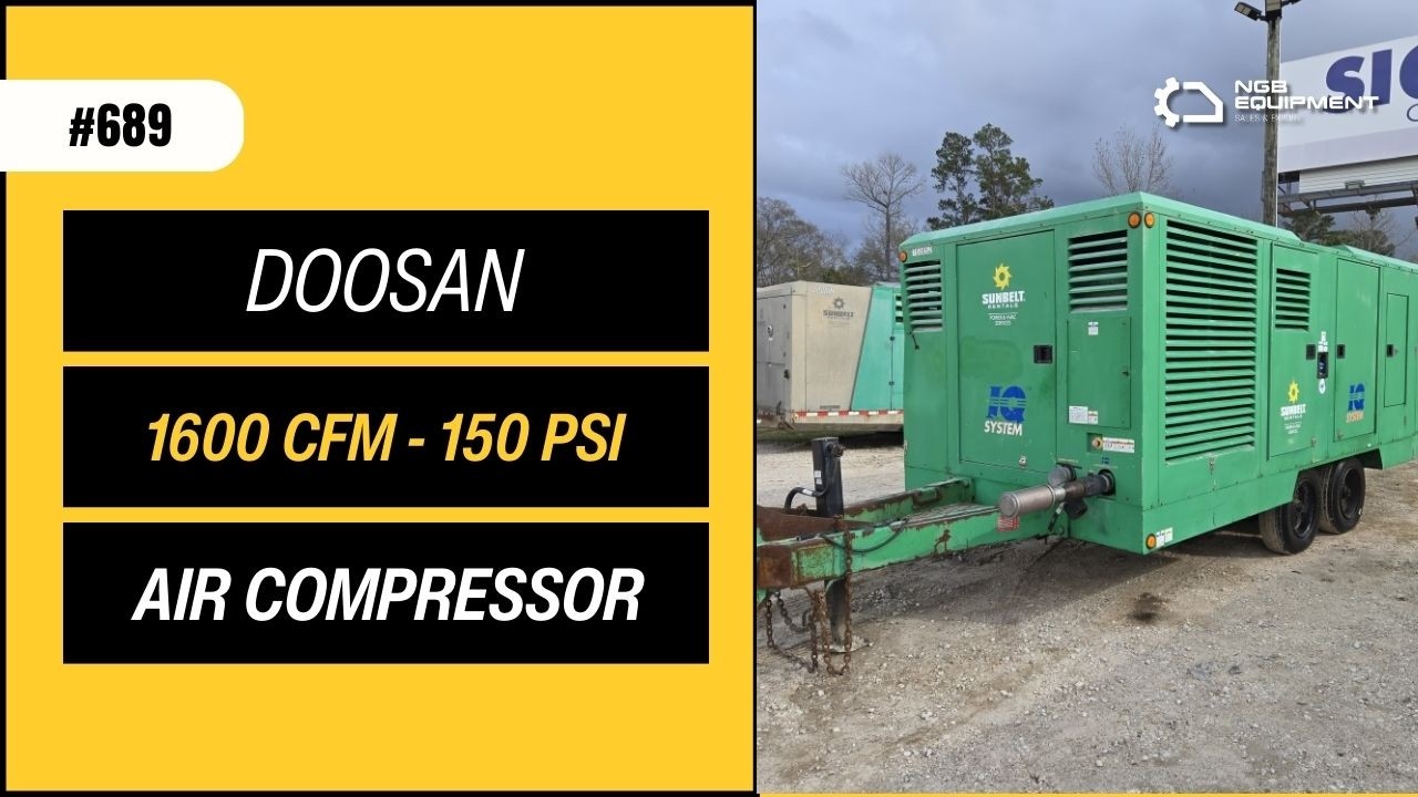Doosan 1600 CFM  Portable Air Compressor- Cummins diesel engine, High Pressure