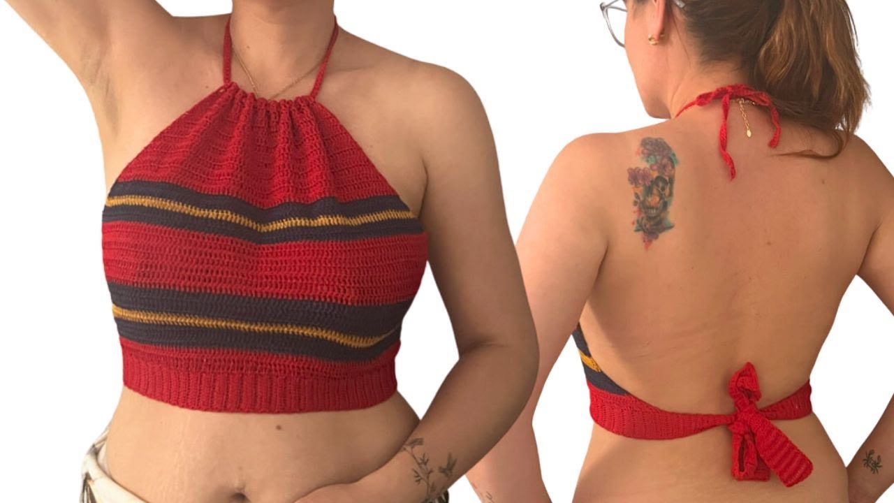 ❤️ PRECIOSO TOP DE PLAYA MUY FACIL ❤️ TOP DE VERANO A CROCHET 💚 TEJERETA DIY