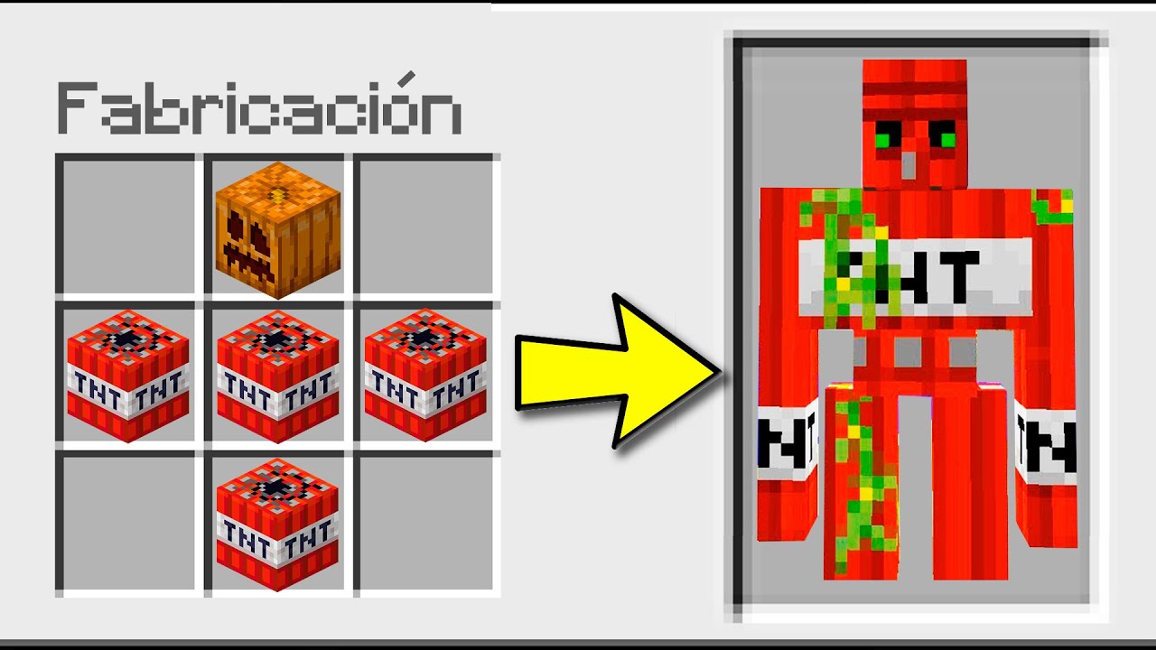 &iquest;C&Oacute;MO CRAFTEAR el GOLEM de TNT en MINECRAFT? 🔥😂 Crafteos 100% Imposibles con Invictor