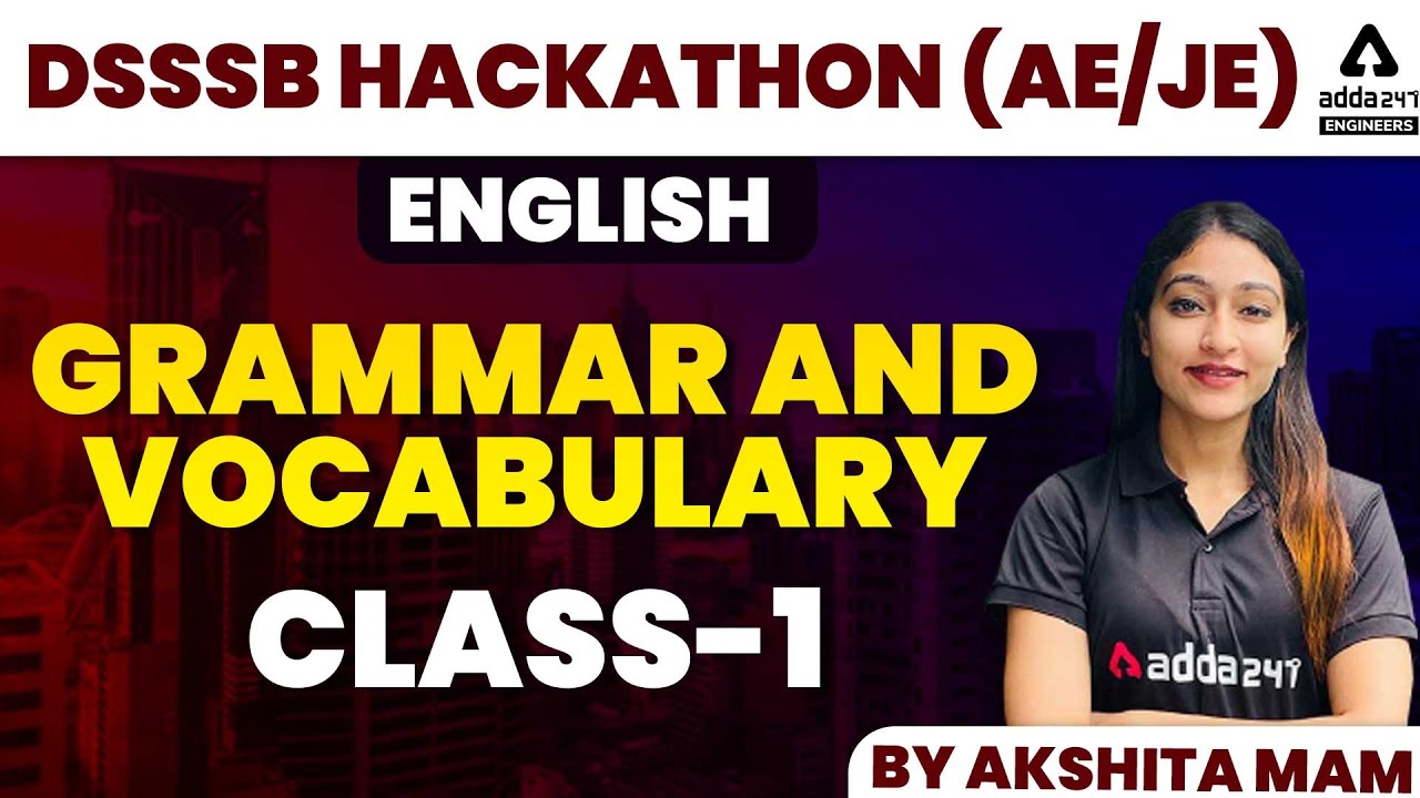 DSSSB JE/AE 2022 | DSSSB JE English | English Grammar and Vocabulary #1