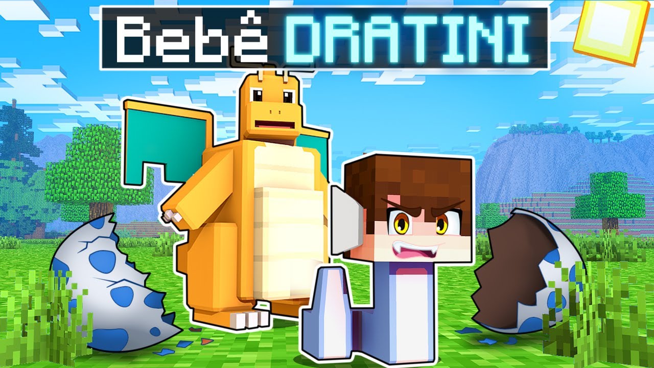 NASCI como um BEBÊ DRATINI no Minecraft
