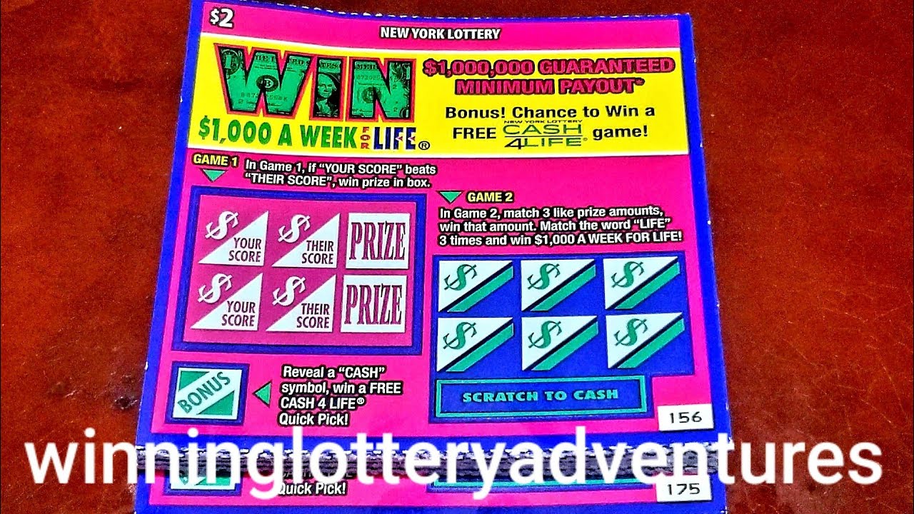 WIN $1,000 A WEEK FOR LIFE $2 NY LOTTERY SCRATCH OFFS (Set of 20)