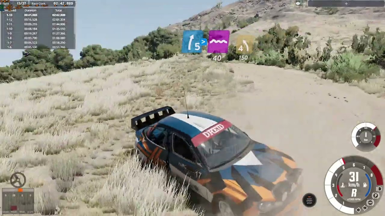 trying out the fairley new rally mode in beamng (sorry for lag bad pc)