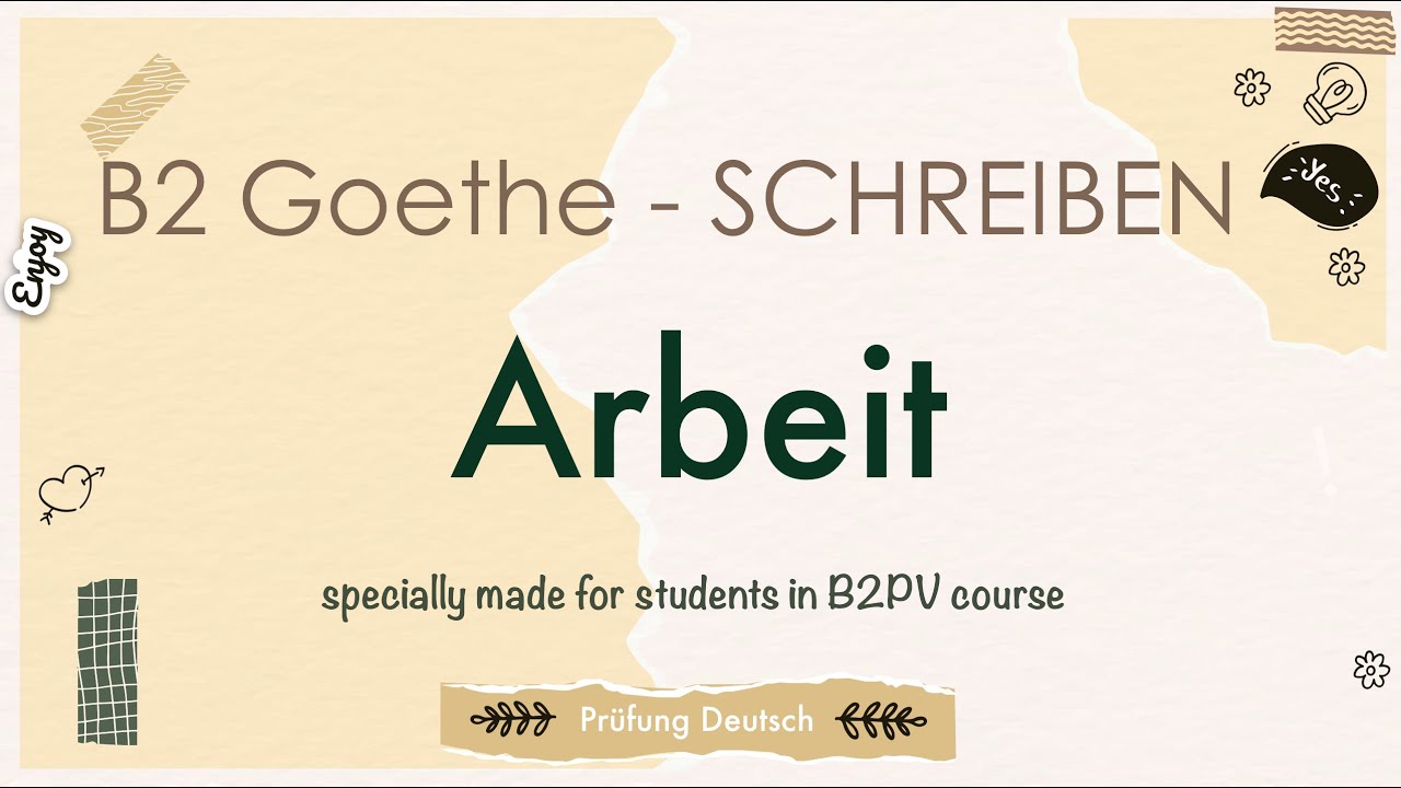 Ist die ARBEIT WICHTIG?-  B2 Präsentation - Schreiben Teil 1 - Goethe Zertifikat