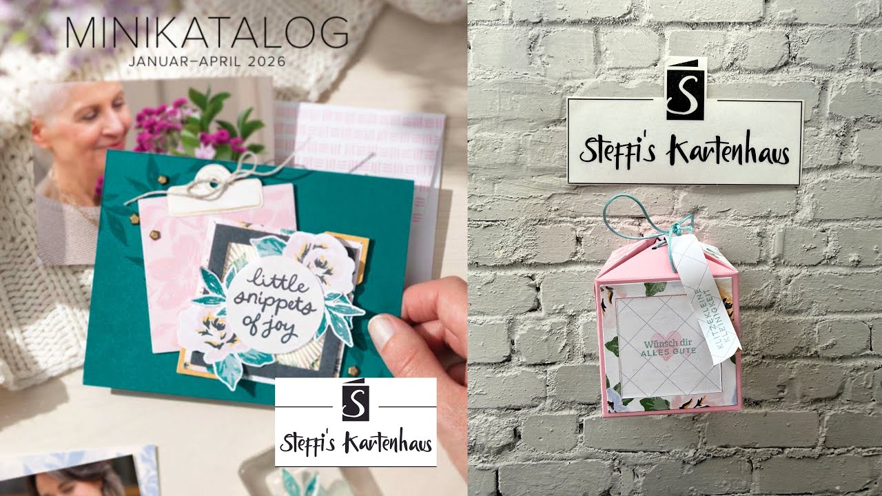 Gebundene quadratische Spitzverpackung Anleitung ohne Stanzform Stampin‘ Up! Joyful Squares Box Swap