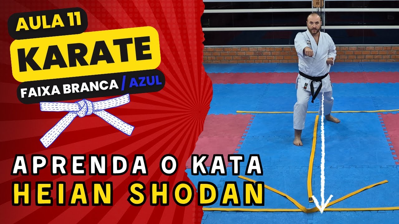 11 AULA DE KARATE - FAIXA BRANCA/AZUL - Kata HEIAN SHODAN aprenda passo a passo