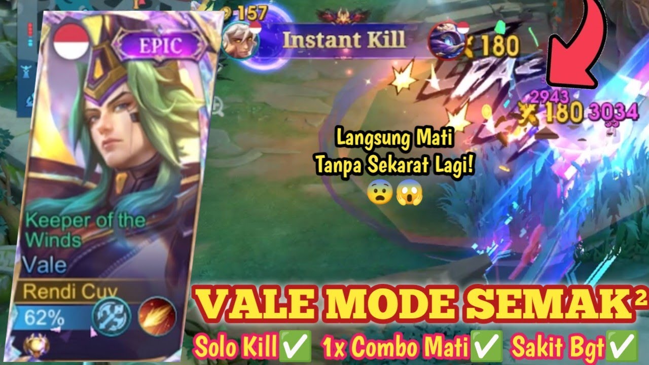 VALE SOLO KILL TERUS²AN GENDONG 1 TIM OLENG! VALE 1 HIT COMBO ULTI! BUILD VALE TERSAKIT 2026 - MLBB