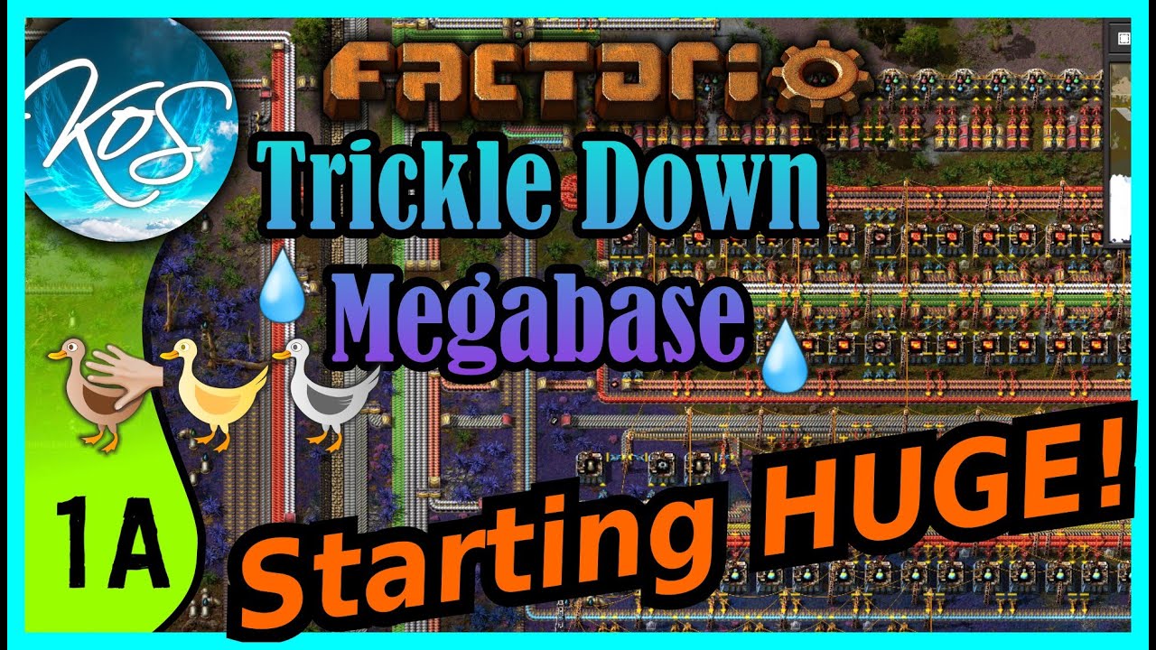 Factorio Trickle Down Megabase 1A - MEGA START FOR A MEGABASE!, Tutorial, Walkthrough, Let's Play