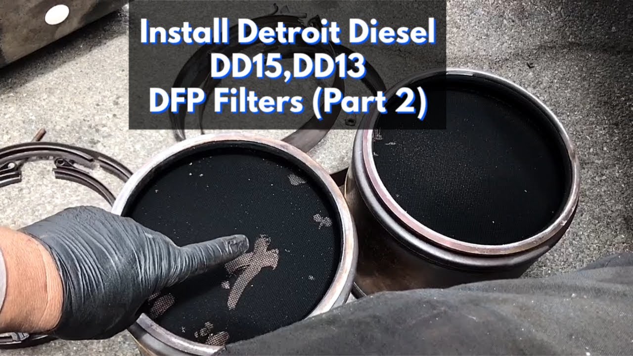 Install DPF filters Detroit Diesel DD15 On Freightliner  Cascadia (Part 2)