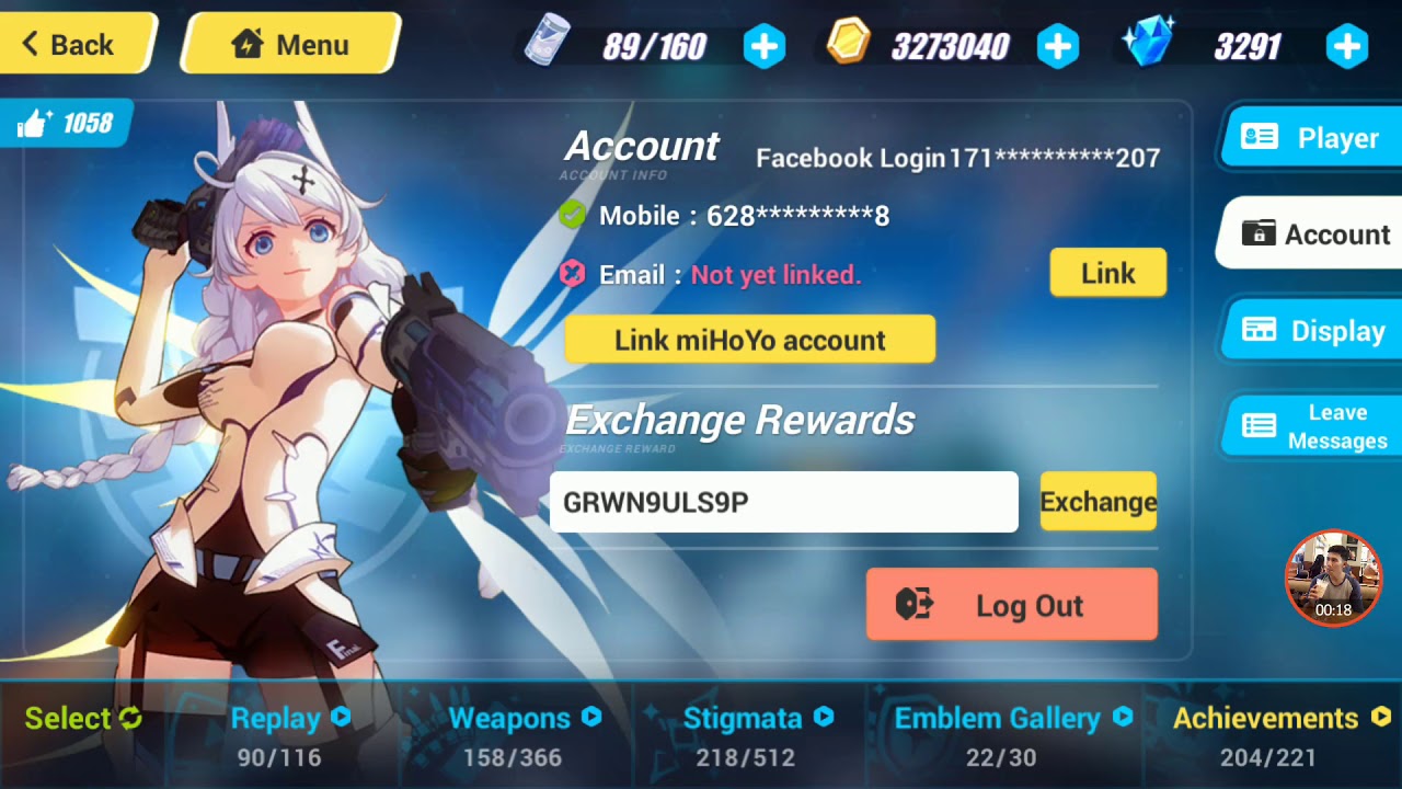 (FREE 120 CRYSTAL!!)  - Exchange Code [Honkai Impact 3 SEA]