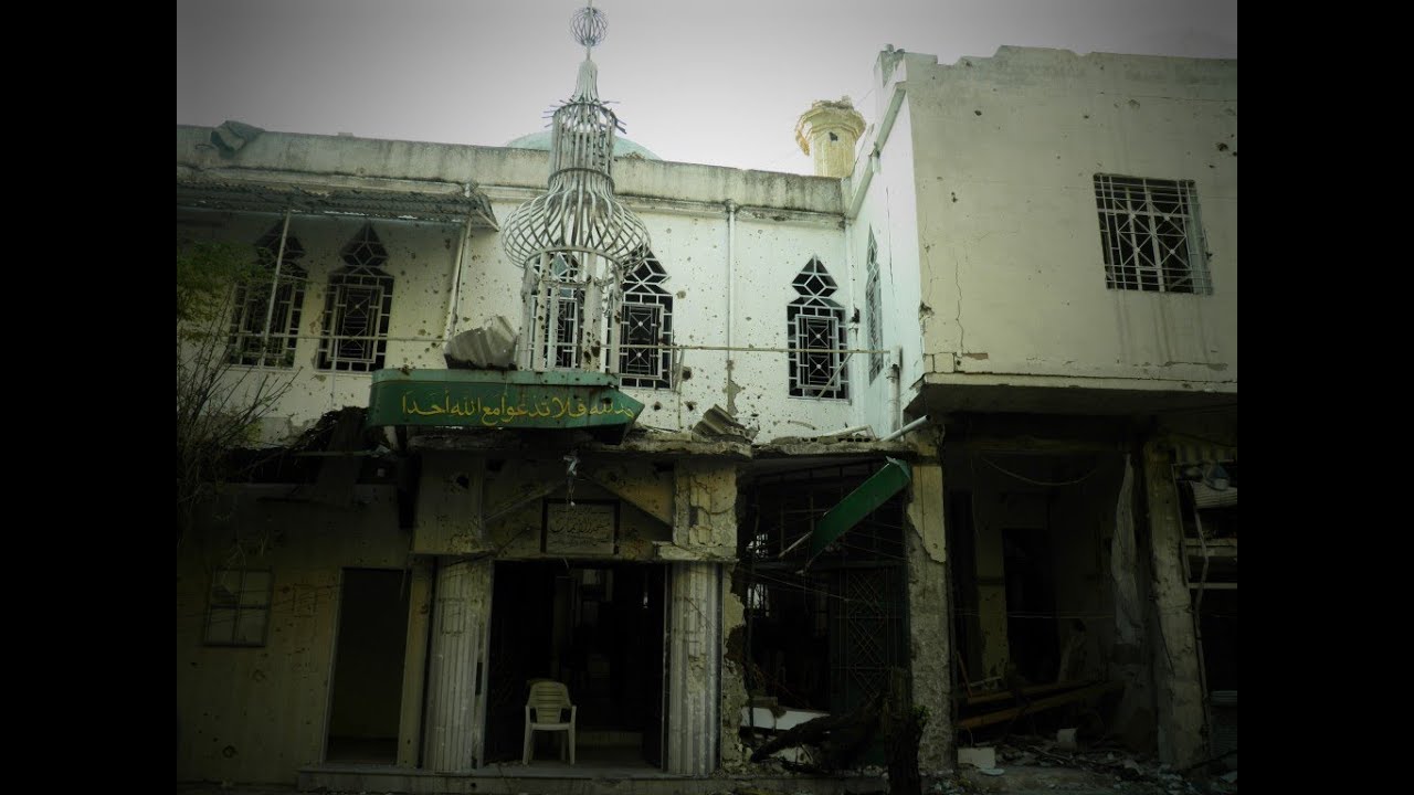 قصف  مسجد الإيمان وما حوله في حي الخالدية بحمص  28-11-
