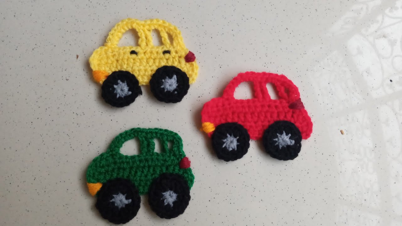 Crochet car applique for beginners easy tutorial