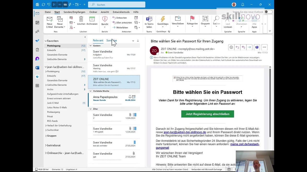 Relevant und Sonstiges in Outlook benutzen