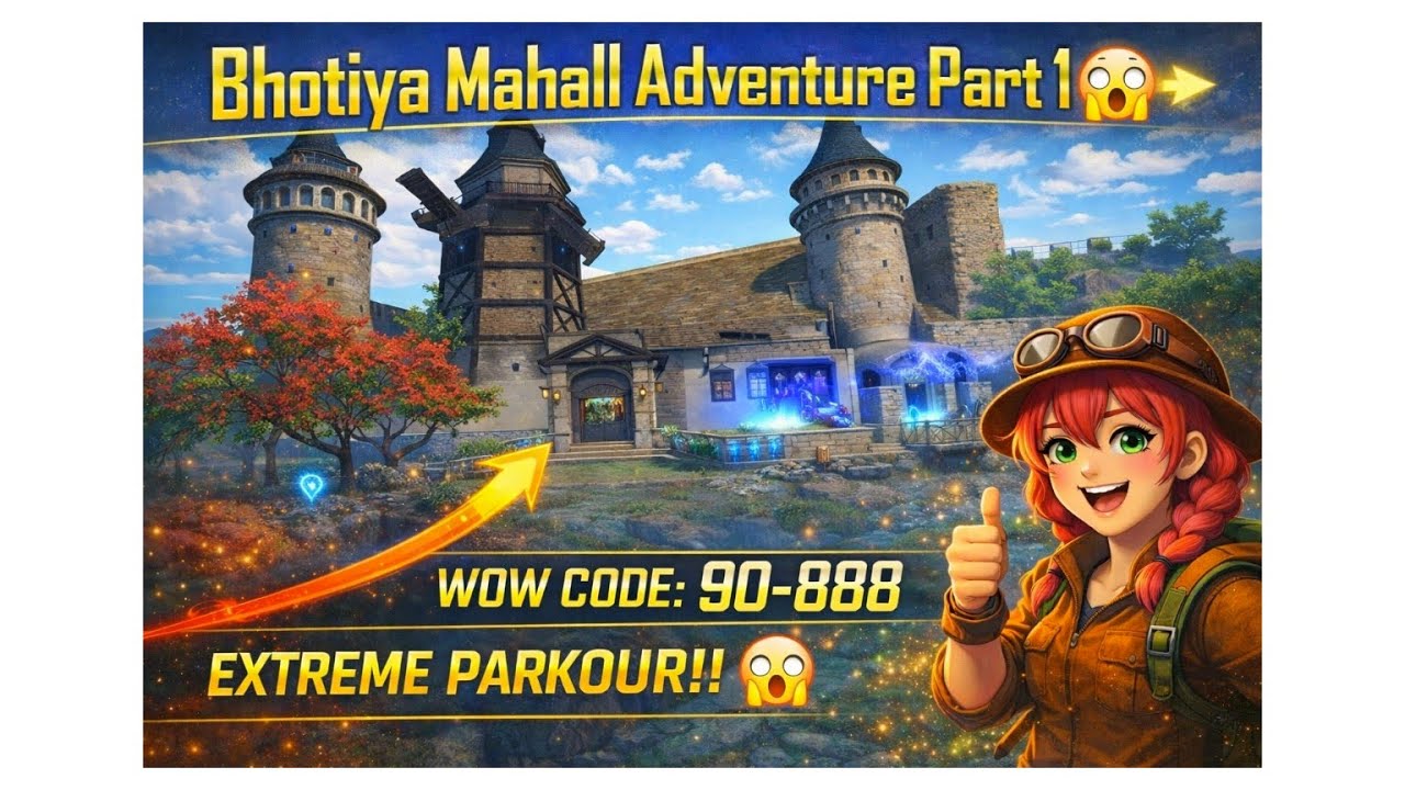 BGMI Bhotiya Mahal Adventure Part 1 👻 | WOW Code 90888 | Extreme Parkour Challenge | Secret tricks