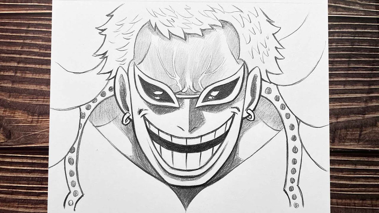 Easy anime sketch | how to draw Doflamingo - One Piece | anime boy drawing step by step for beginner