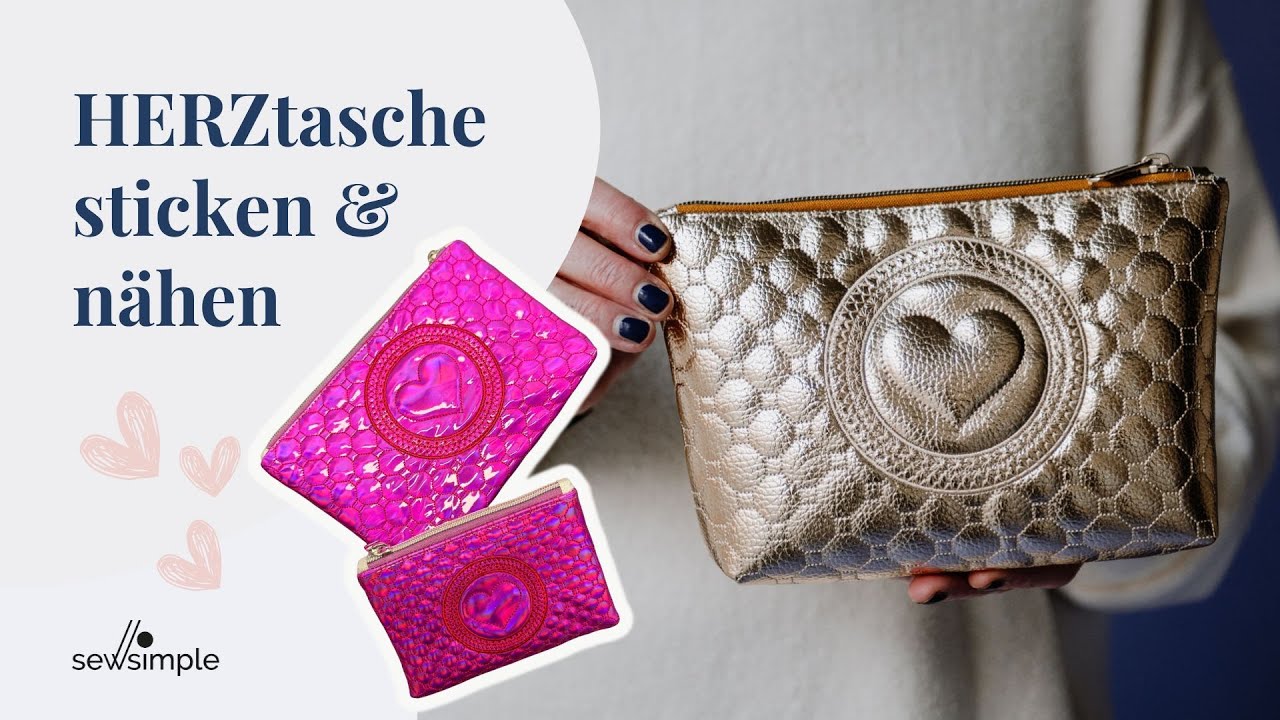 💕 Stickdatei HERZTasche | Stickanleitung | Nähanleitung | Taschenbaumler sticken