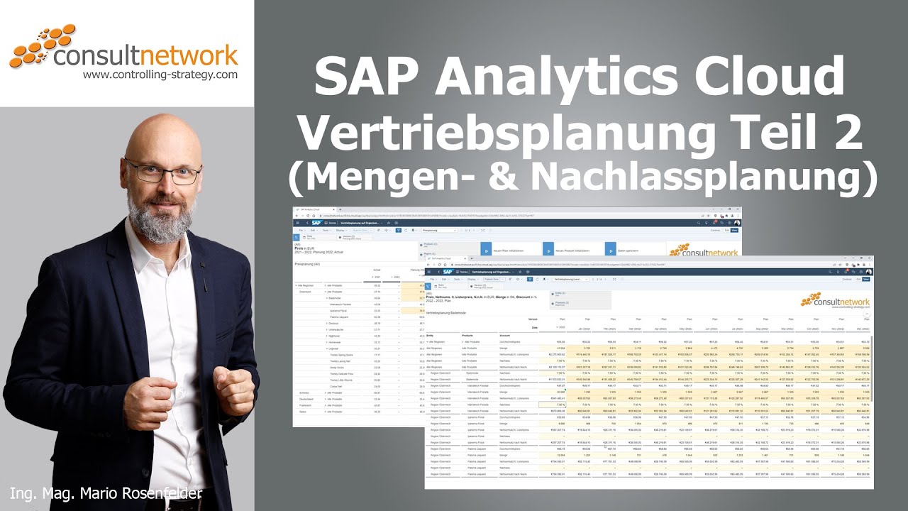 SAP Analytics Cloud Vertriebsplanung Teil 2: Mengen- & Nachlassplanung