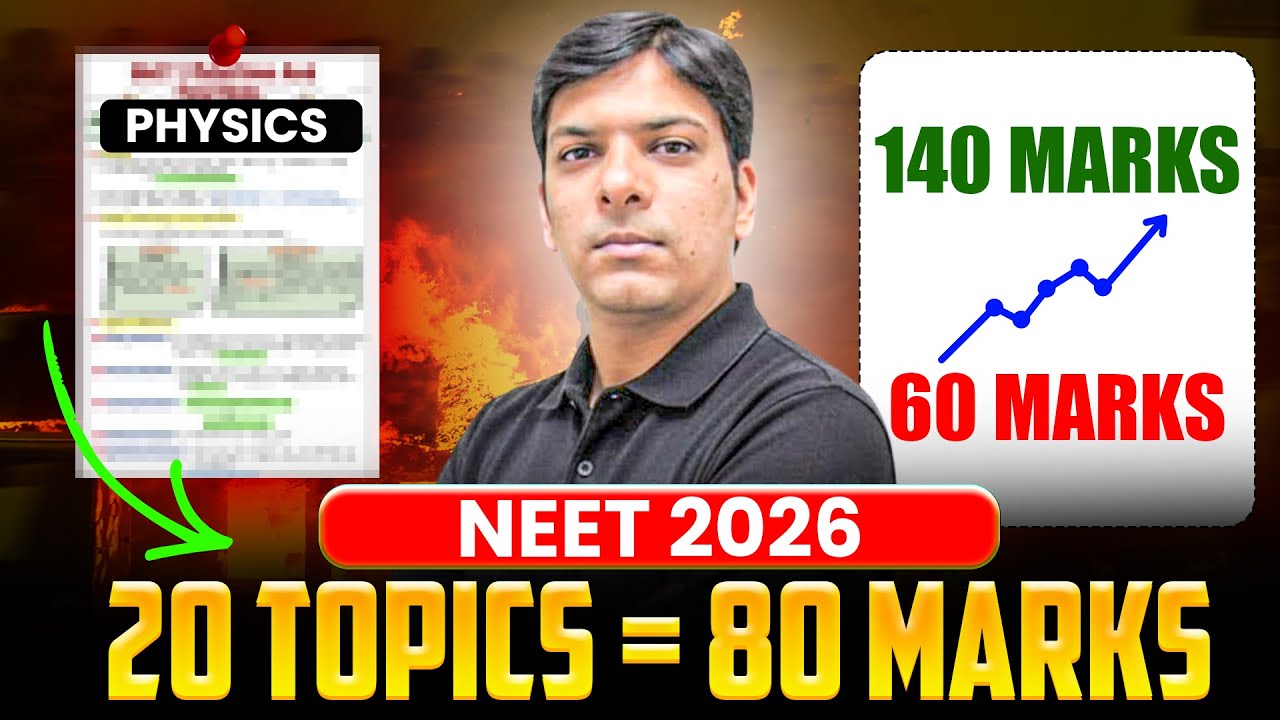 🎯 NEET 2026: Score 80+ Marks with Just 20 Topics! | Physics Strategy to Hit 140+
