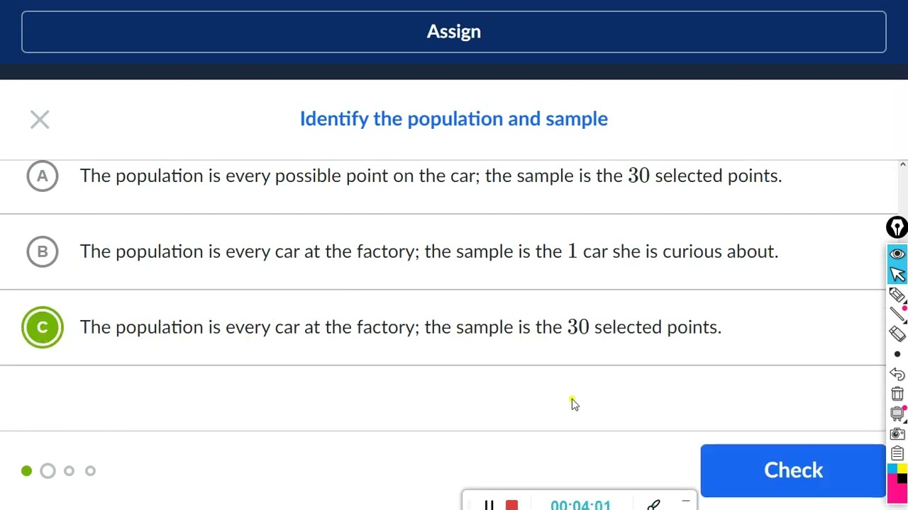 Identify the population and sample : Khan Academy