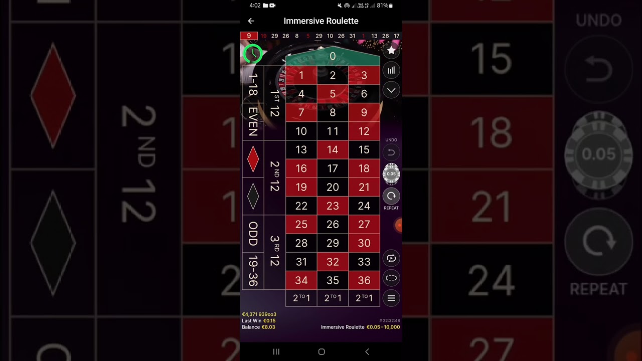 Roulette  win with immersive roulette  😍 . 