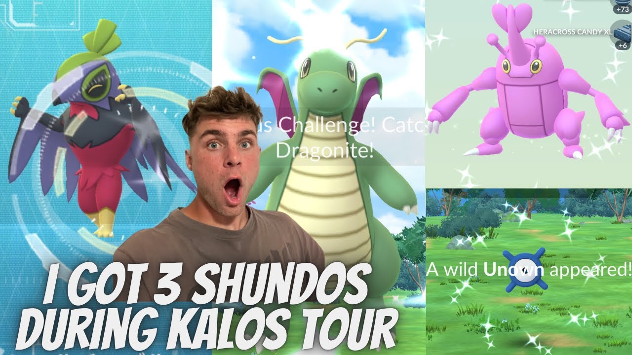 ✨💯I CAUGHT 3 SHUNDOS and Got a SHUNDO MEGA DRAGONITE During Kalos Tour in Pokemon Go!!!💯✨