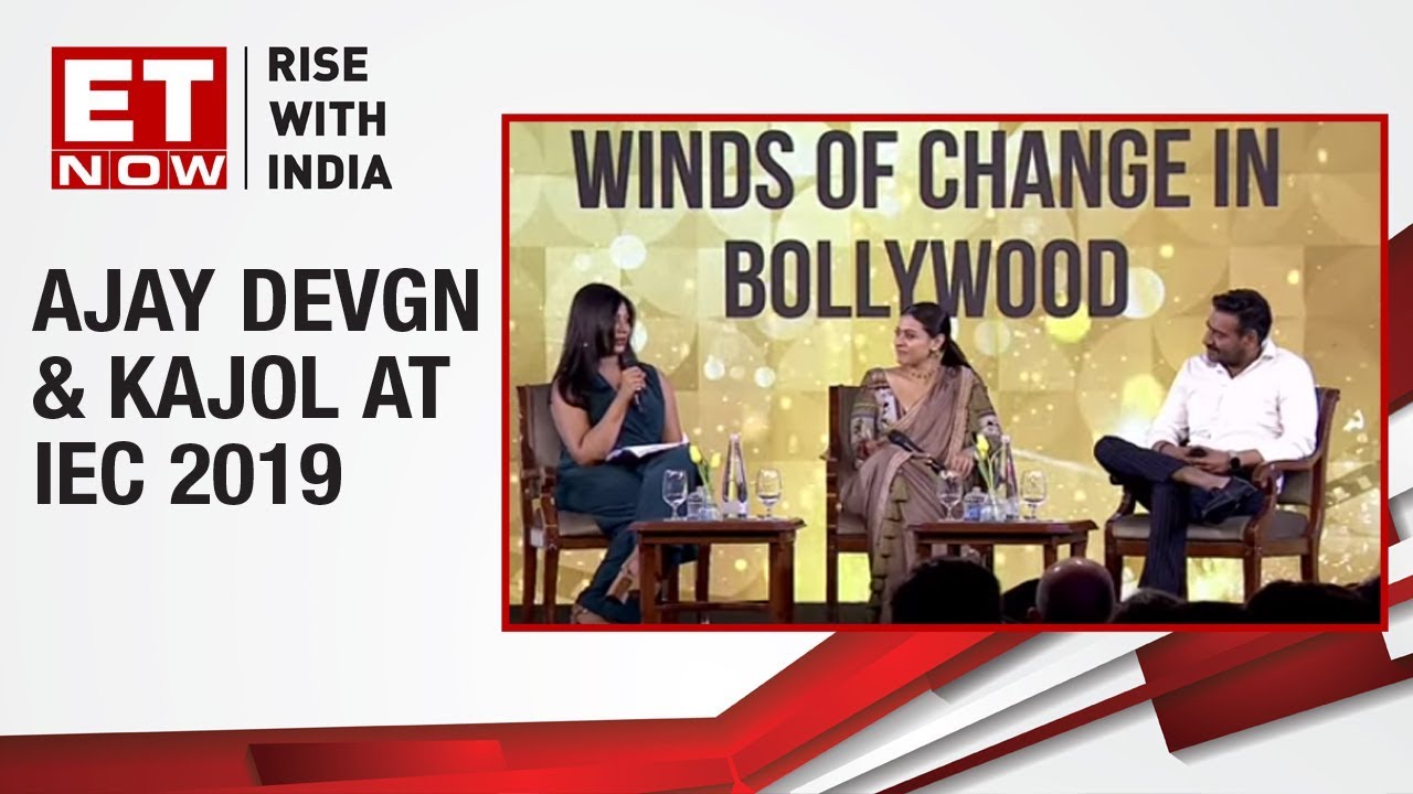 Kajol and Ajay Devgn share their views on ‘Winds of Change in Entertainment’, at IEC 2019