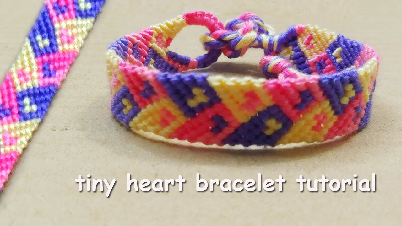 Tiny Heart Friendship Bracelet Tutorial || Small Heart Bracelet