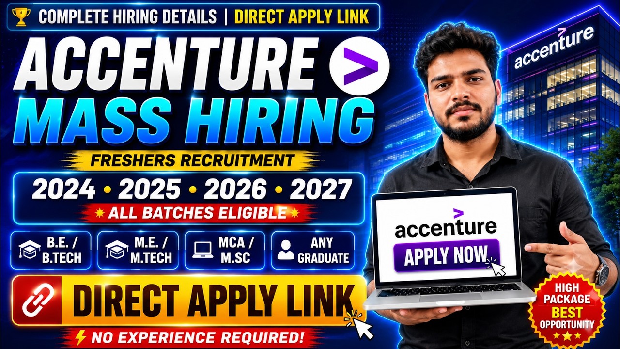 Accenture Mass Hiring 2026 | Accenture Off Campus Drive 2026 | Direct Apply Link | Any Graduation