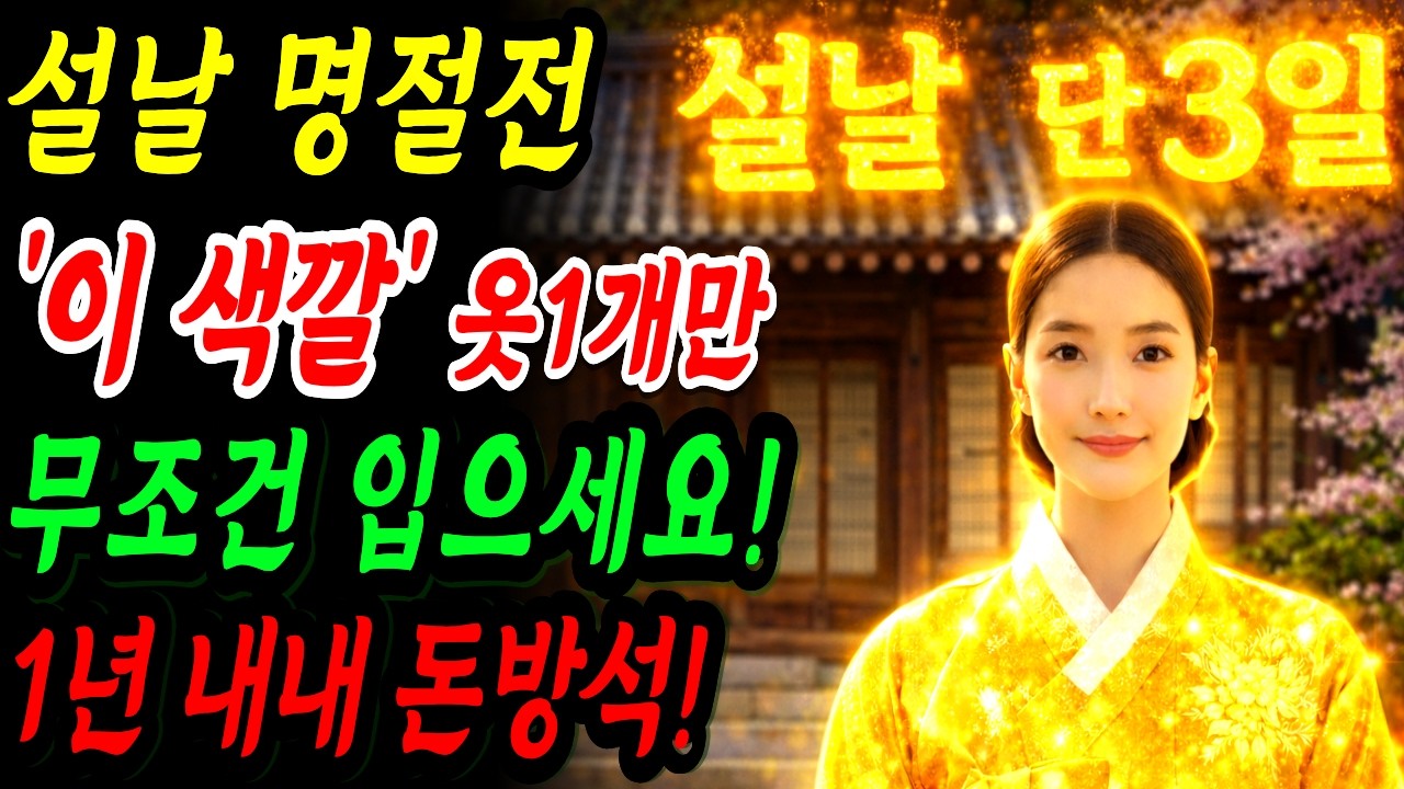 2월 설 단 3일! ''이 색깔' 옷 입으면 1년 내내 돈방석 앉습니다! 안 입으면 돈줄 막힙니다｜재물운｜설날 풍수｜부자되는 풍수비법