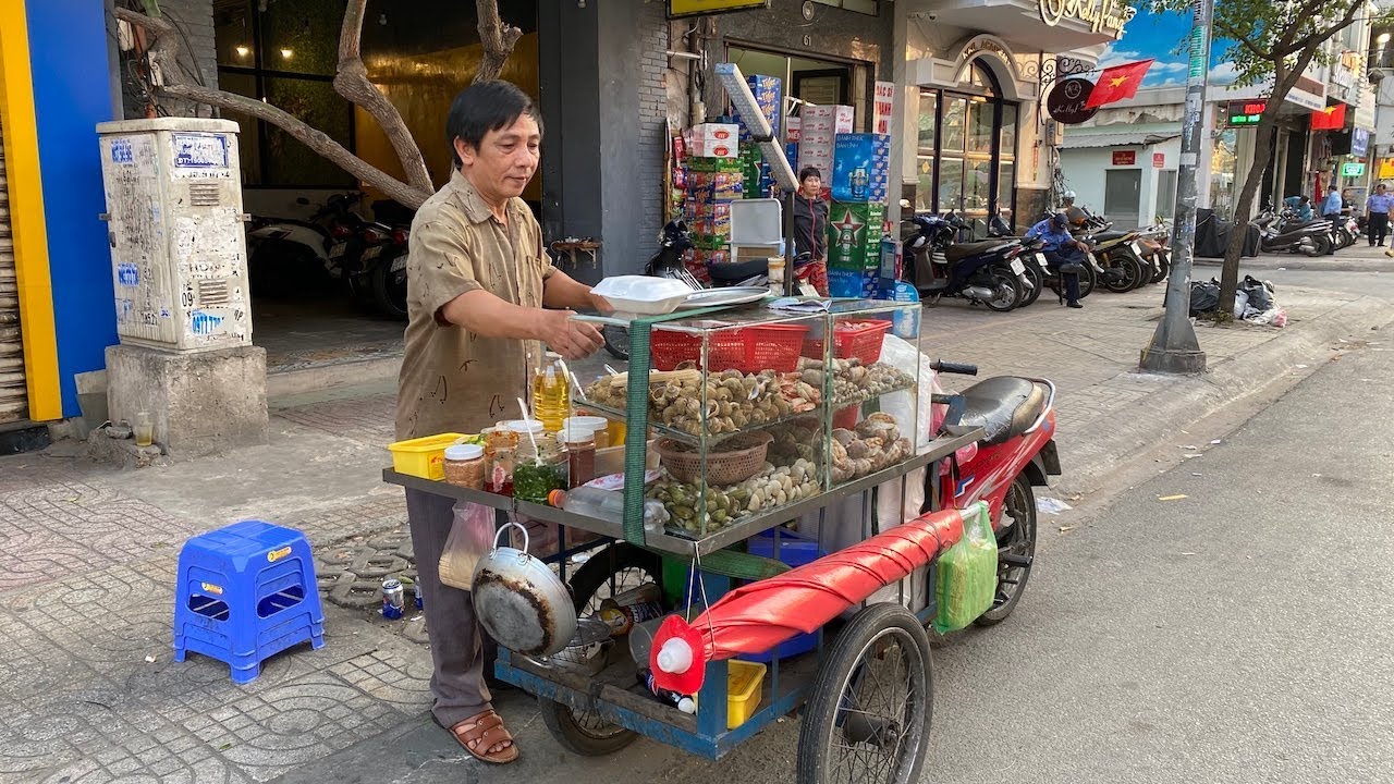 Chở nguyên xe ba gác ốc đi bán, giới thiệu toàn hàng đỉnh, hàng Vip