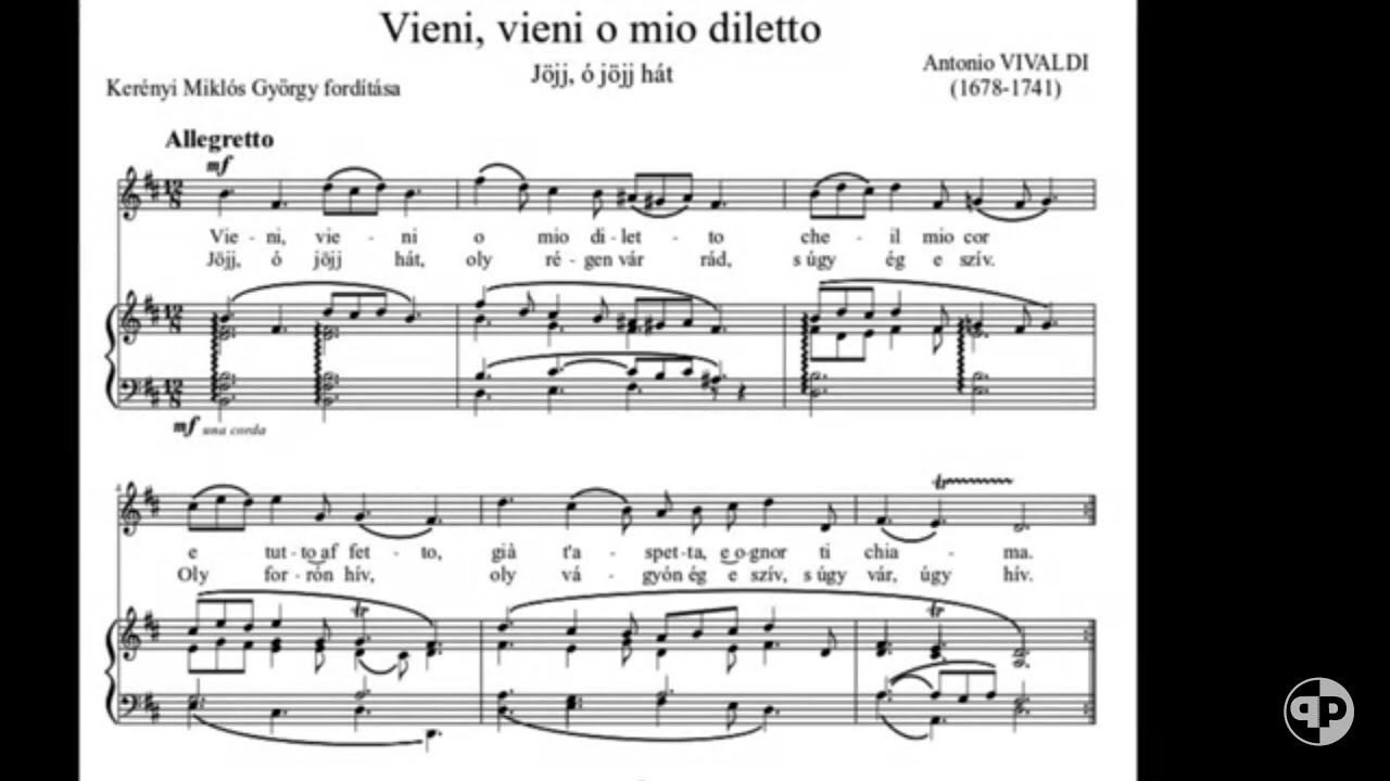 Vieni, vieni o mio diletto - piano accompaniment