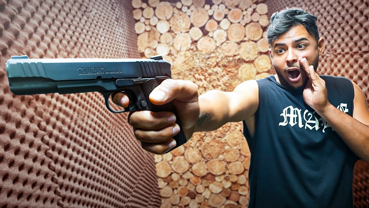 COMPREI UMA PISTOLA REAL MUITO POTENTE .45 😮