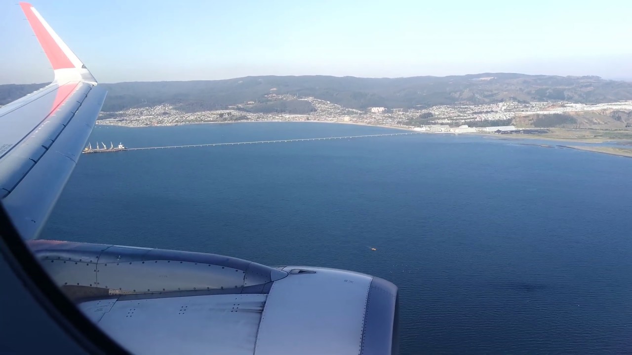 Aproximaci&oacute;n y aterrizaje Aeropuerto Carriel Sur de Concepci&oacute;n Airbus A321-211 Latam