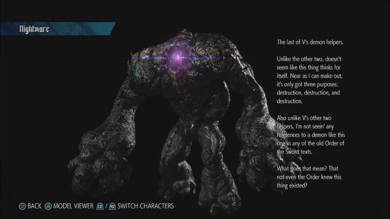 Devil May Cry 5 Gallery Character Reports