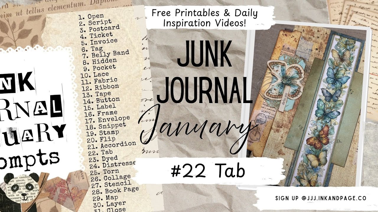 Junk Journal January |#22 Tab | Free Printable Project | Tab Clusters