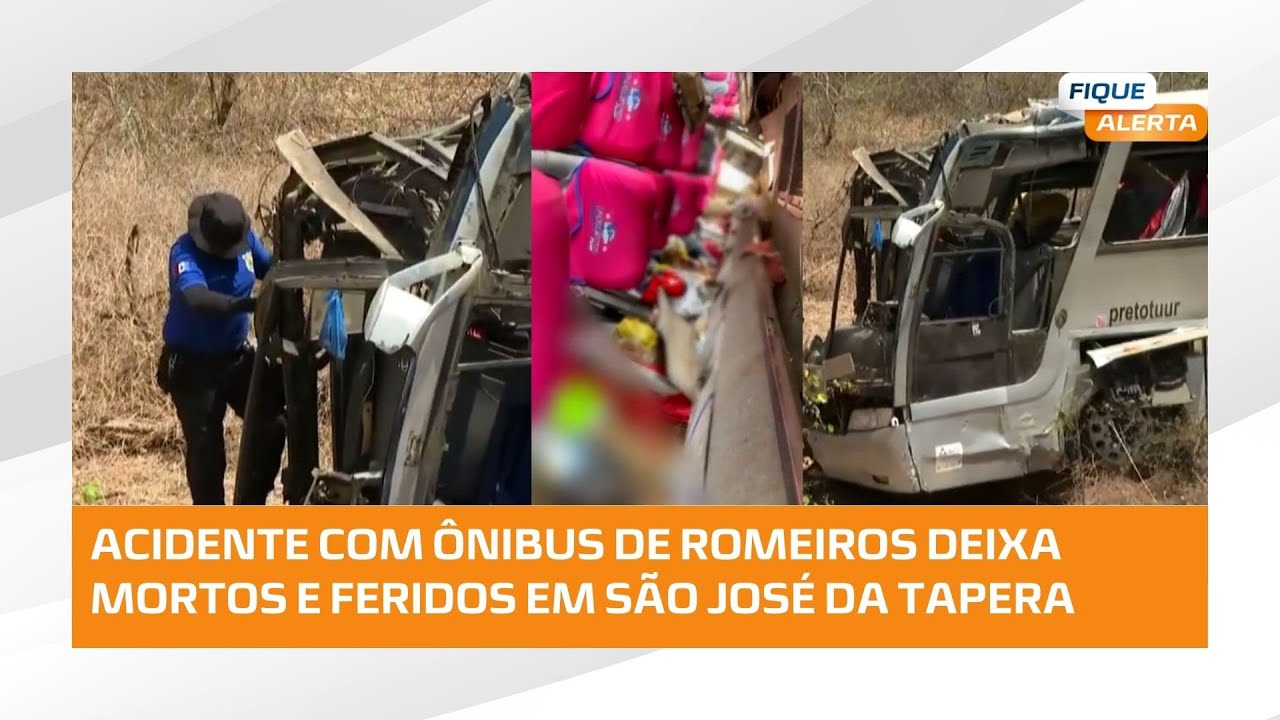 Ônibus com 60 romeiros capota na AL-220 e deixa 15 mortos e dezenas de feridos em São José da Tapera