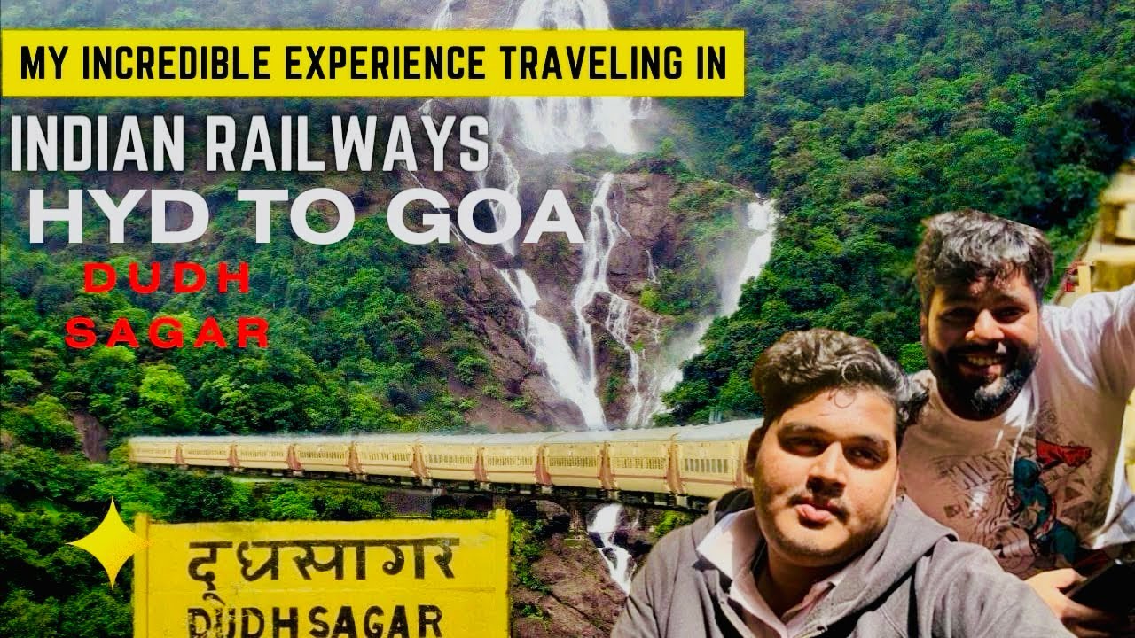Hyderabad to Goa by train via Dudhsagar || Day 1 Goa || Random friends in train || Dudhsagar