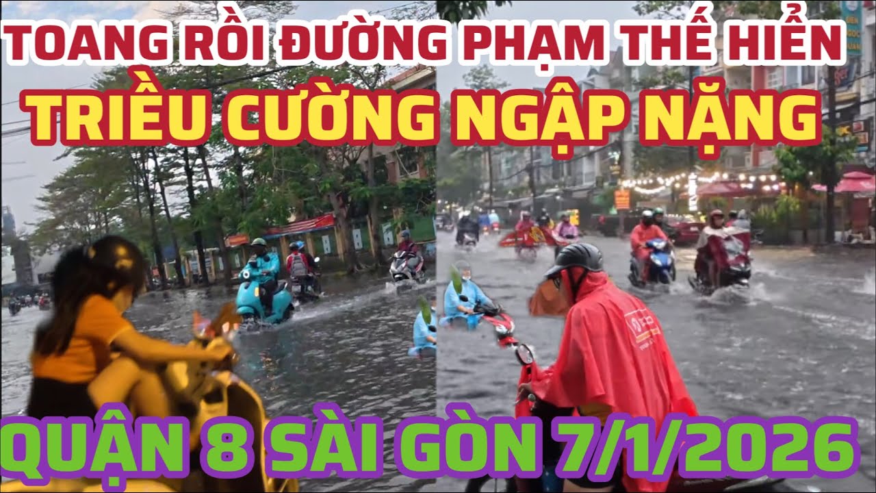 SÀI GÒN TRIỀU CƯỜNG BỦA VÂY DƯNG CAO . ĐƯỜNG PHẠM THẾ HIỂN QUẬN 8 SÁNG NAY NGẬP SÂU