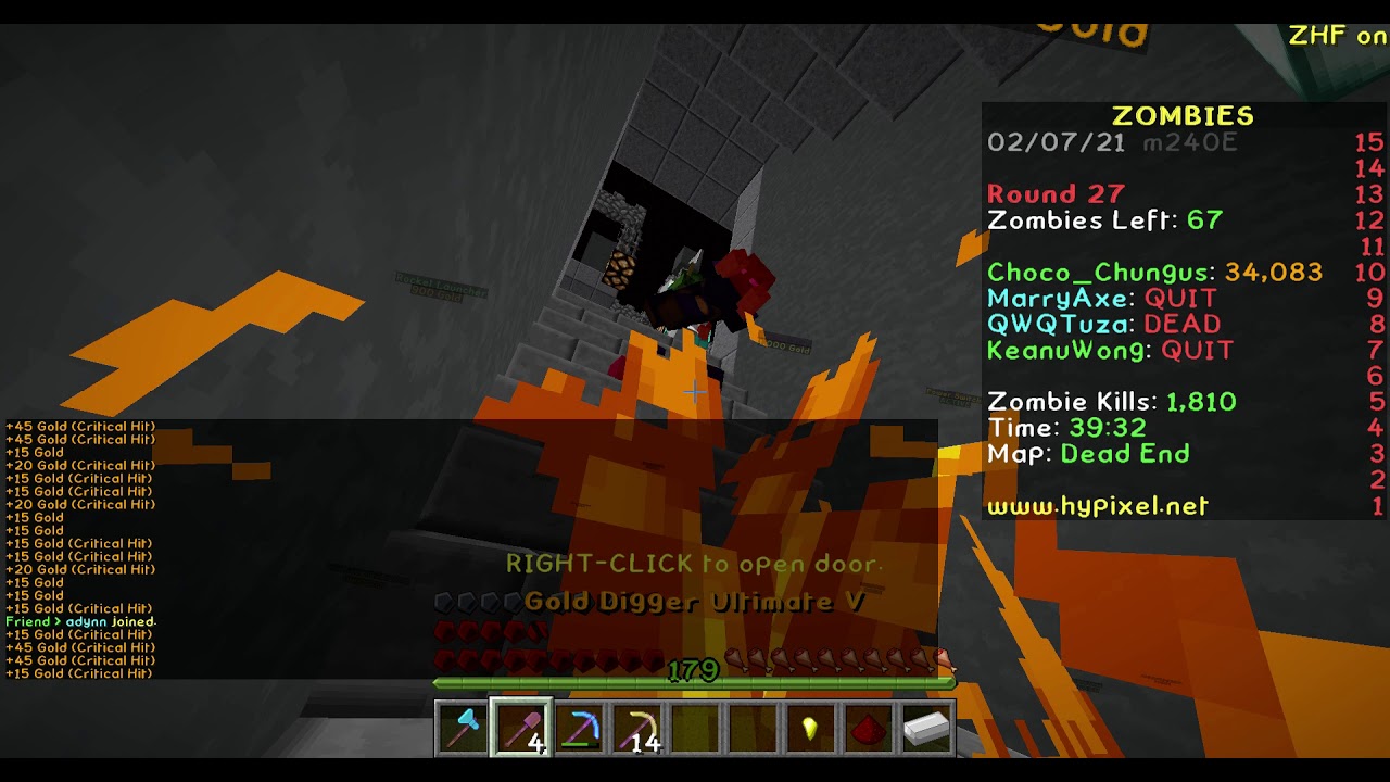 Hypixel Zombies Dead End- RIP solo win WR (45:48)